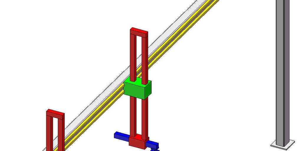 3.5 Manipulátor s lineárním vertikálním posuvem zavěšený na stěně Jedná se o kartézský manipulátor typu TTT, kde pohyby ve všech třech osách jsou lineární.