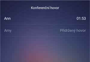 Hovory a kontakty 1 Pokud vám někdo telefonuje v průběhu jiného probíhajícího hovoru, klepněte na. Potom můžete přijmout příchozí hovor a přidržet druhý hovor.