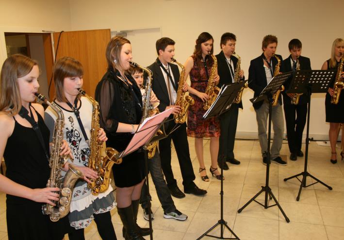 Saxiband, vystoupení na Plese ZUŠ Kroměříž a Konzervatoře P. J. V.
