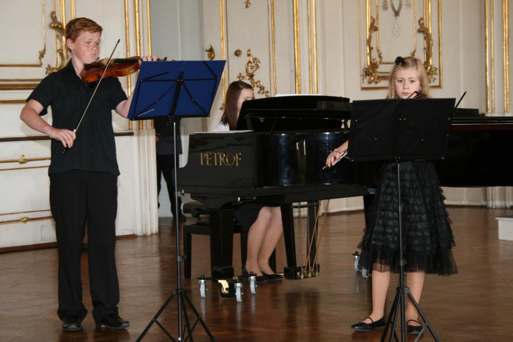 Do ústředního kola v hudebním oboru postoupili: Komorní hra s převahou smyčcových nástrojů: Barokní trio Jakub Křivánek (1. housle), Natálie Garguláková (2.