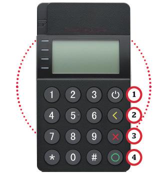 1. Jak zapnout/vypnout terminál XENGO? Tlačítko pro zapnutí a vypnutí se nachází na klávesnici vpředu na terminálu XENGO.