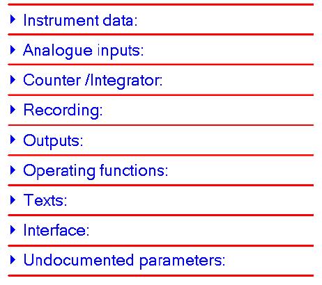 5. Konfigurační program Configura- Funkce je aktivována dvojím kliknutím (levé tlačítko myši) na jednu z následujících tion level funkcí v dialogu.