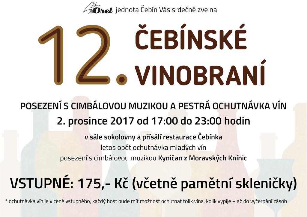 KALENDÁŘ AKCÍ Orel jednota Čebín RŮZNÉ Poděkování paní Báře a panu Michalovi Chtěli bychom předat velký dík za vše pro rodinu manželů Fritzových v Čebíně.