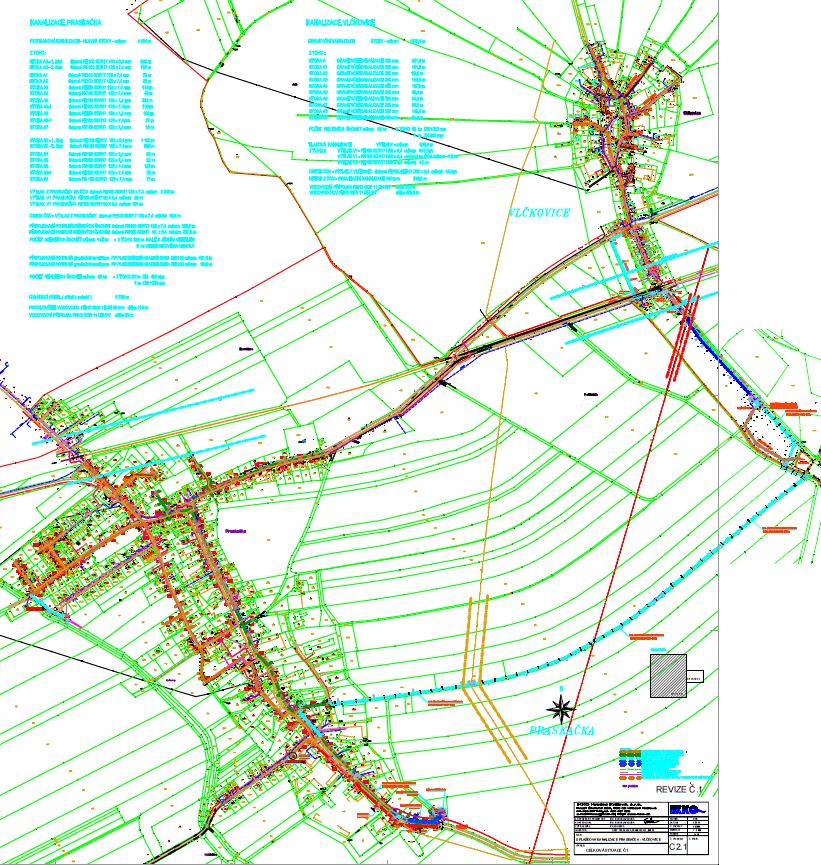 Výstavba tlakové kanalizace Praskačka a gravitační kanalizace Technické parametry stavby: Stavba bude sloužit k odvádění odpadních vod z obce Praskačka tlakovou kanalizací a z obce gravitační