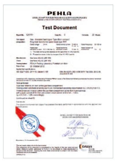 Testovaný a bezpe ný pod a najnovšej normy Po as vývoja rozvádza a 8DJH Compact sa osobitná pozornos venovala osobnej bezpe nosti, rovnakej ako u iných rozvádza ov vysokého napätia od spolo nosti