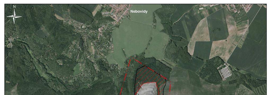 Stanovený DP se mimo vytěžené partie nachází převážně na zalesněných pozemcích, východní okraj DP na zemědělsky obdělávaných pozemcích. V blízkosti ZÚ vedou komunikace III. třídy (č.