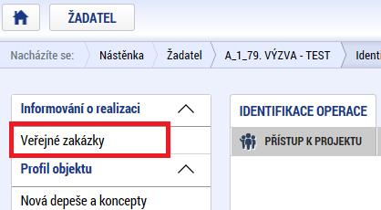 Veřejné zakázky 2. Klikněte na Založit VZ 3.