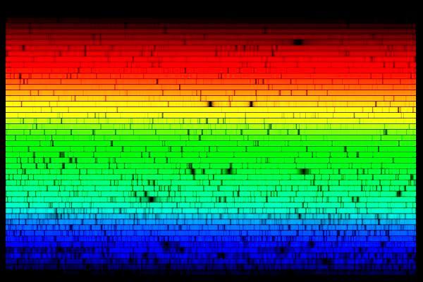 Sluneční spektrum (mřížka echelle se