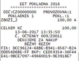 Zadat údaje poplatníka a nahrát bezpečnostní certifikát Naprogramování jednotlivých položek zboží/služeb (minimálně jedna položka musí existovat) Nastavení sedmi volitelných řádků v záhlaví a dvou v