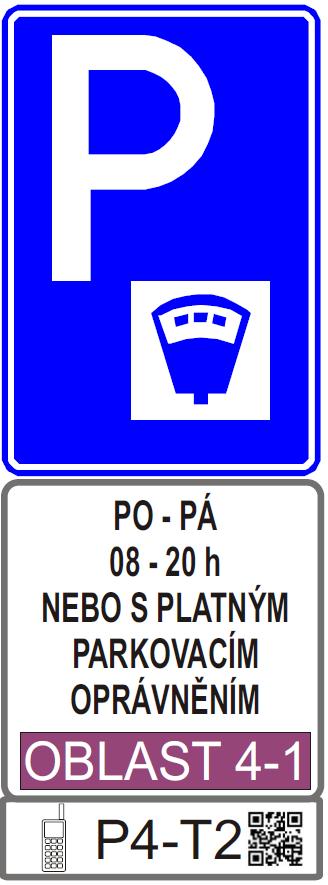 1.2 Smíšený režim Základní SDZ IP 13c Rozměry 500 x 700 mm Prostor pro vyznačení případného stanoveného způsobu stání, který se vyznačuje obdobně jako na značkách č. IP 11b až č. IP 11g.