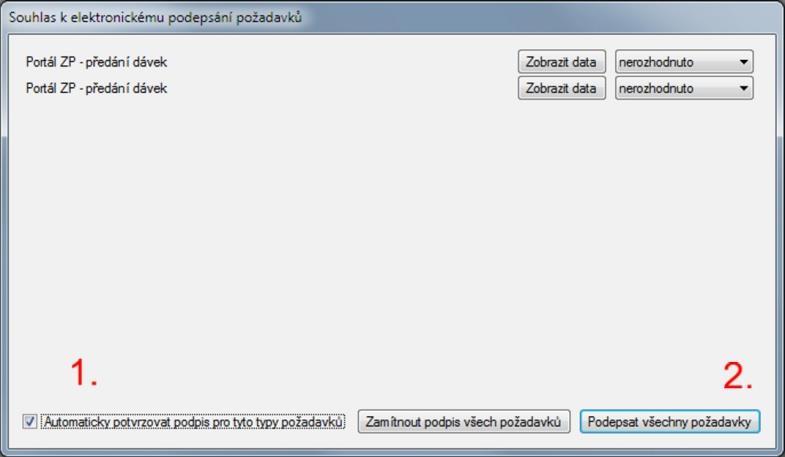 24. Při prvtním deslání se zbrazí kn Suhlas k elektrnickému pdepsaní pžadavků.