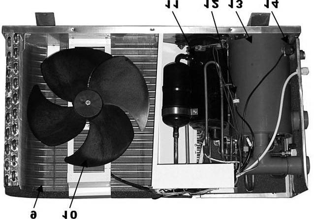 Vnitřní část: 9 Výparník 10 Ventilátor