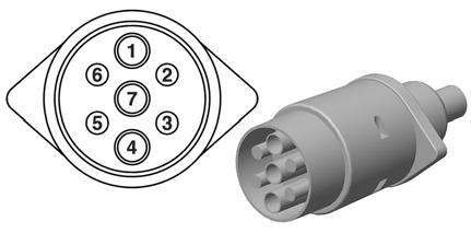 8 - Technická specifikace Elektrické připojení Zadní světla Kabeláž splňuje normu ISO 1724. Poloha Barvy kabelů 1. Levé směrové světlo Žlutá 2. Volné Modrá 3. Rám Bílá 4.