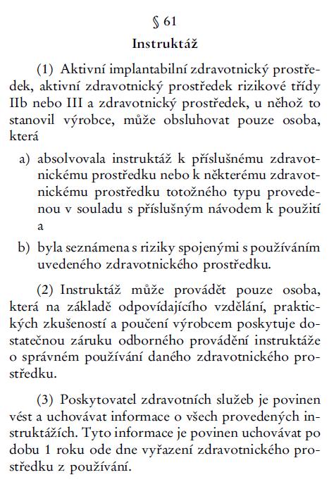 Povinnosti poskytovatele zdravotních služeb Dodržování