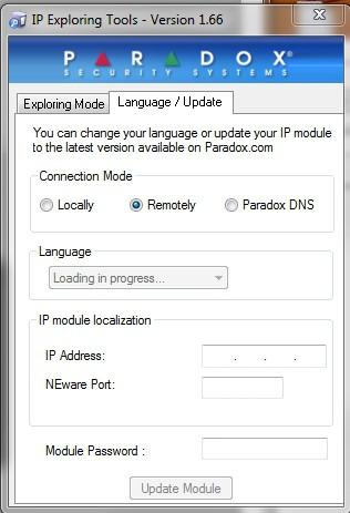 Paradox DNS (vzdálený pomocí DNS): Zadejte Site ID (název stránky) Vašeho IP150 modulu, kterou máte zaregistrovanou na paradoxmyhome. 5. Zadejte heslo do modulu. 6.