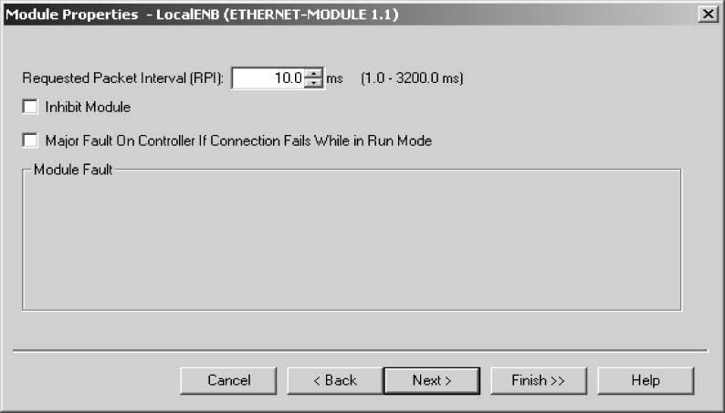 Konfigurace a uvedení do provozu 4 Konfigurace masteru (EtherNet/IP-Scanner) Nastavení přenosového intervalu V tomto okně nastavte interval přenosu dat.