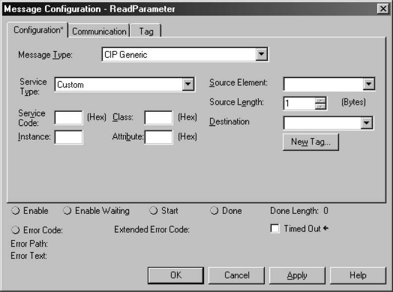 Konfigurace a uvedení do provozu 4 Konfigurace masteru (EtherNet/IP-Scanner) Zaslání zprávy s parametry Pro odeslání zprávy s parametry se používá "Message Instruction" (MSG).