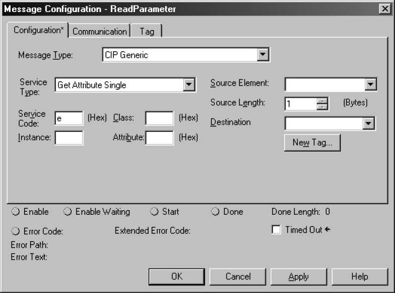 Konfigurace a uvedení do provozu Konfigurace masteru (EtherNet/IP-Scanner) 4 11198AXX V zadávacím poli "Service Code" zadejte následující parametry: pro čtecí přístup hodnotu "E hex ".