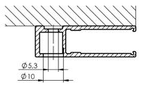 Interiérová roleta Larra box Vedení lankem Vedení lankem s držákem lanka pro montáž na stěnu (L+U) Vedení lankem s držákem pro montáž do podlahy (L+K) Lanko ocelové 0,9 mm Koncové čepy nerez Očko pro
