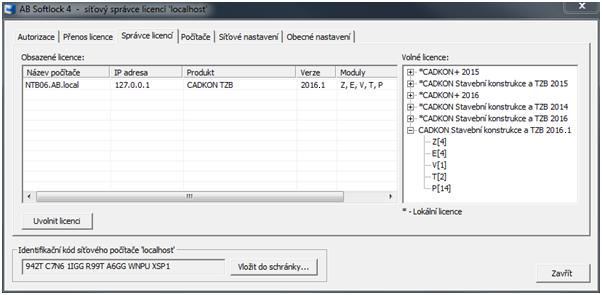 Spusťte správce licencí ( Start (Windows) > Programy > AB Studio > Autorizace a správa licencí > Autorizace SoftLock). 2.