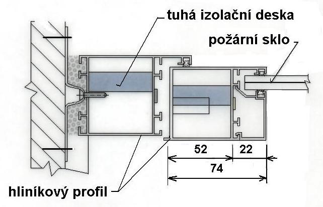 ocelové zárubně Půdorysný řez