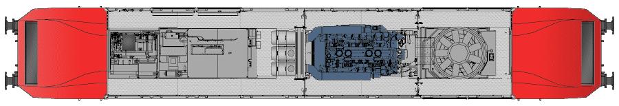 2.3 Strojovna viz příloha 8: uspořádání strojovny Ve strojovně jsou hlavní mechanické,elektrické a pneumatické komponenty uspořádány středově. Pravá postranní chodba je průchodem mezi stanovišti.