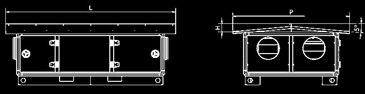 15 CADB Ekonovent stříška pro rekuperační jednotku CADB Ekonovent, horizontální provedení RADB