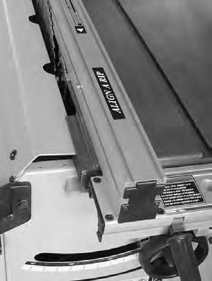 f) Align assembly rip fence rail / measuring scale Adjust the tilt angle of the saw blade to 90.