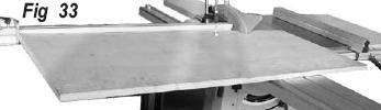 Cross-cutting of long plates Setting the target width on the miter gauge.