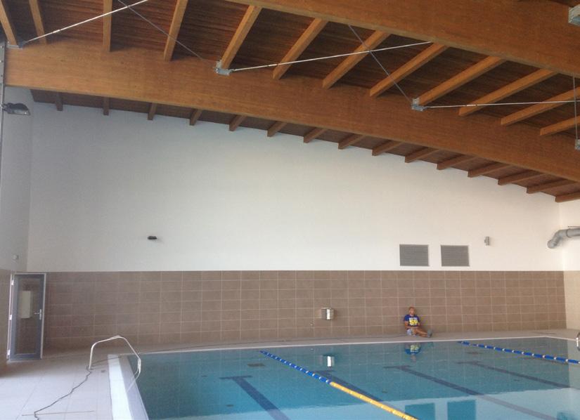 Plocha 05 Vnútorná stena v SWIMARÉNE (PVC fólia WallWrap) Rozmery: 1 800 x 450 (270) cm Doba