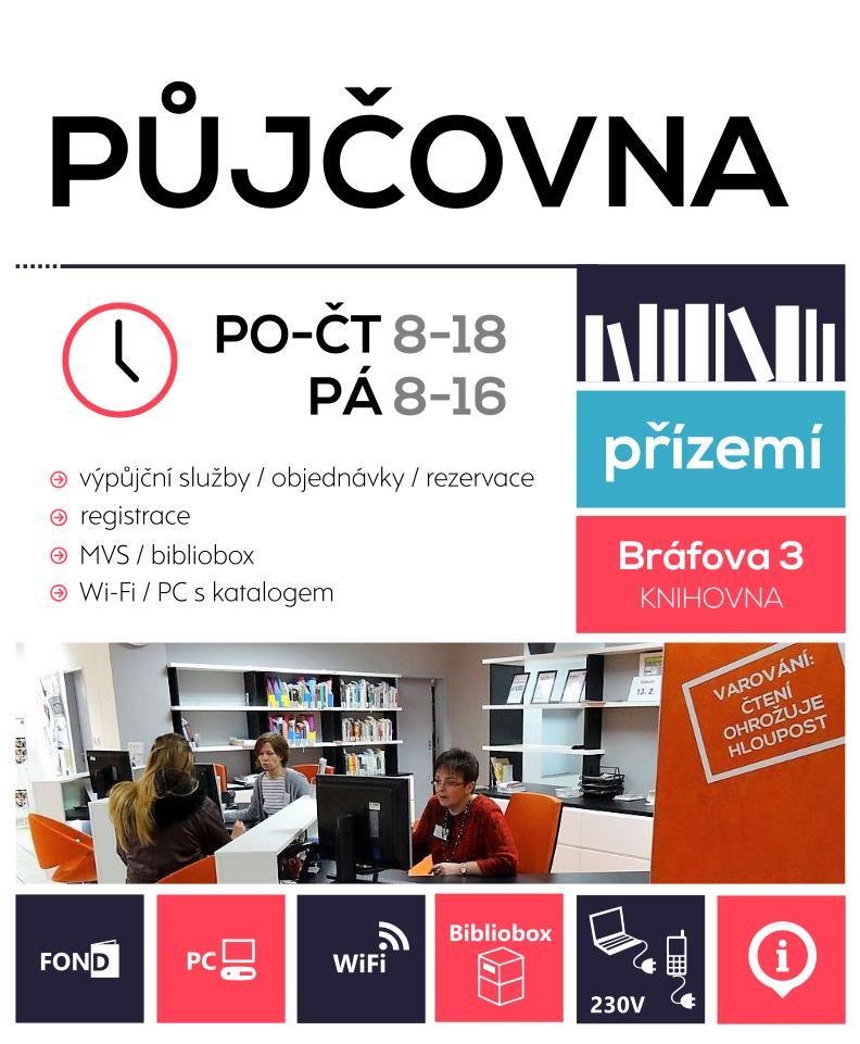 Půjčovna registrace nových uživatelů absenční výpůjčky: půjčení, vrácení, prodloužení