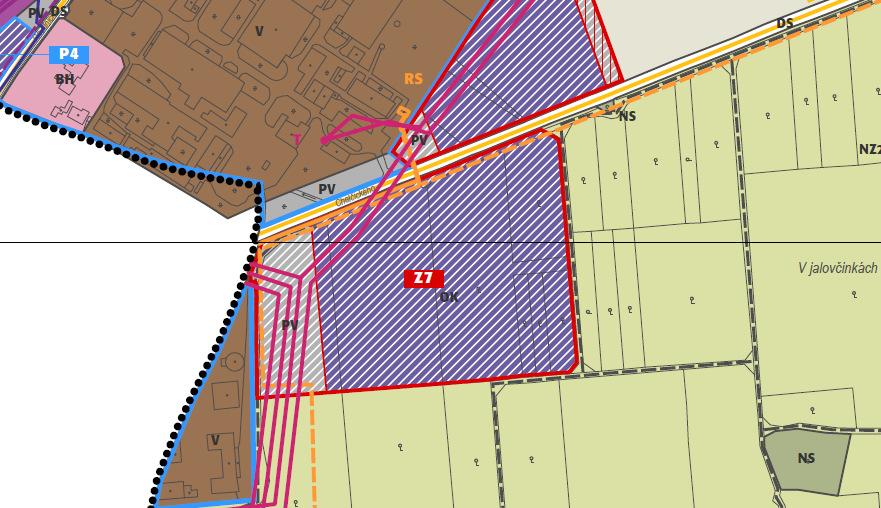Územní studie plochy Z7 Podmíněně přípustné využití Nepřípustné využití a ochranné zeleně, pozemky související dopravní a technické infrastruktury.