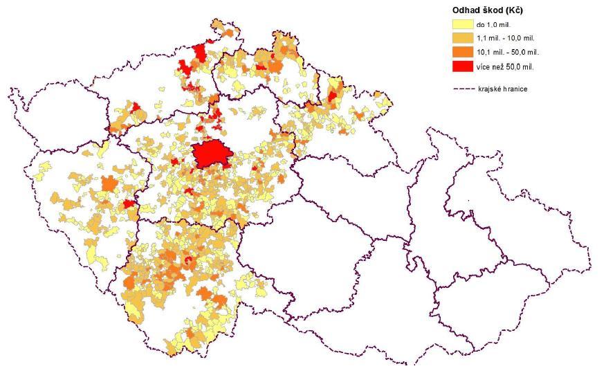 Středočeský 381 4 091 519 Ústecký 86 3 523 108 Hl. m. Praha 1 3 841 484 Karlovarský 26 20 128 Pardubický 161 000 Celkem 1209 15 369 411 Pramen: ČHMÚ, 2013, s. 40).