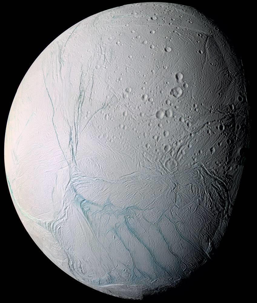 Kryovulkanimus alespoň jeden příklad: Enceladus průměr 504