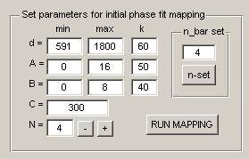 Popis prostředí Phase fit mapping parametery Definuje rozsah parametrůd, A a B pro zmapování vhodného fázového