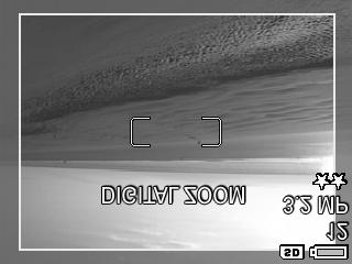Digitální zoom POZNÁMKA Digitální zoom nelze použít p i fotografování panoramatických snímk, p i nahrávání videoklip a v režimu ost ení Super Macro.