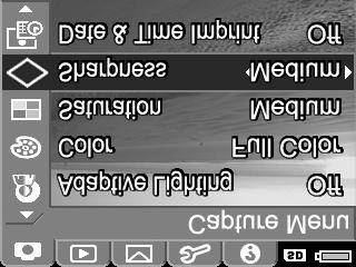 Použití nabídky Capture Menu (Záznam) Nabídka Capture Menu (Záznam) umož uje upravit r zná nastavení fotoaparátu, která ovliv ují kvalitu po ízených obrázk a videoklip.