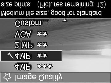 POZNÁMKA Část rozlišení všech nastavení volby Image Quality (Kvalita obrazu) krom nastavení VGA je reprezentována číslem a zkratkou MP (megapixely), jako nap íklad 4MP nebo 2MP.