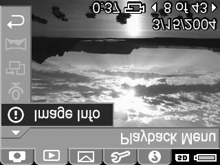 Po použití nabídky Playback Menu (P ehrávání) m žete p ejít na jinou nabídku pomocí položek nabídky v horní části displeje.