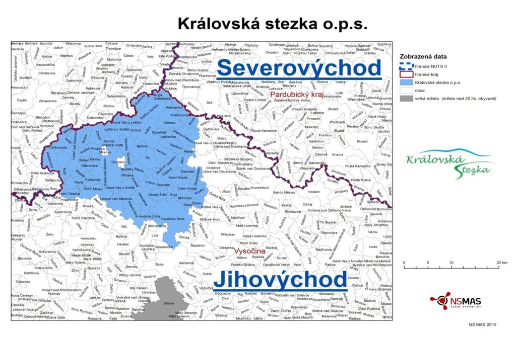 Obrázek 1 - Mapa území MAS