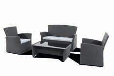 Ratan AKČNÍ SESTAVA CATALINA 4+ Praktická a pohodlná sestava z oblíbeného polyratanu Catalina 4+ je tvořena 4 komfortními křesly a stolem s elegantní