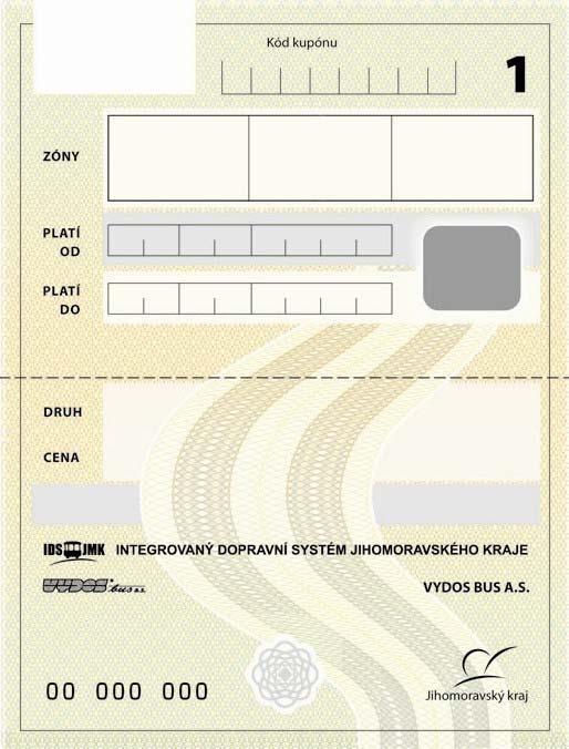 Kupóny ve vzoru VYDOS Vybrané pobočky České pošty a autobusových dopravců prodávají předplatní jízdenky a kupóny. Průkazky jsou jednotné pro celý systém IDS JMK.