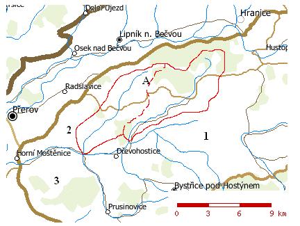 4 GEOMORFOLOGICKÉ POMĚRY 4.1 Geomorfologické členění Informace týkající se geomorfologického členění území byly vyčteny ze Zeměpisného lexikonu ČR Hory a nížiny (Demek, 2006). Na obr.