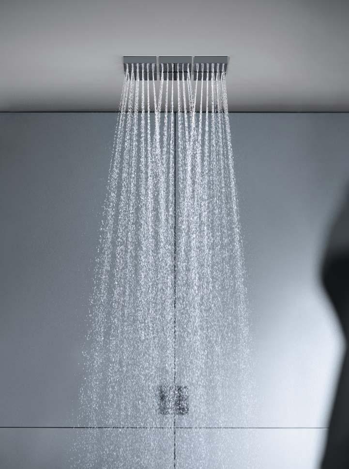 Pro individuální nároky a přání: je-li umístěn na stropě, slouží sprchový modul jako horní sprcha.