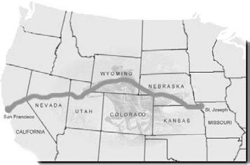Linka začínala v Saint Joseph ve státě Missouri, protínala státy Kansas, Nebrasku, Colorado, Wyoming, Utah a Nevadu. Linka končila ve městě Sacramento v Kalifornii.