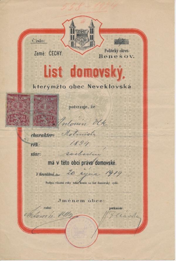 Podsbírka Písemnosti a tisky Podsbírka je označena číslem 1. Dělí se dále na 7 fondů (I. Bezpečnostní složky Rakousko- Uherska do roku 1918, II.
