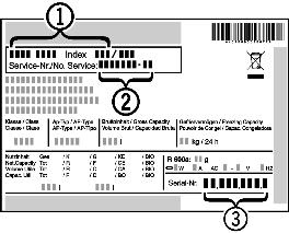 Poruchy u Označení přístroje Fig. 10 (1), servisní číslo Fig. 10 (2) a sériové číslo Fig. 10 (3) naleznete na typovém štítku. Identifikační typový štítek je umístěn na levé vnitřní stěně přístroje.