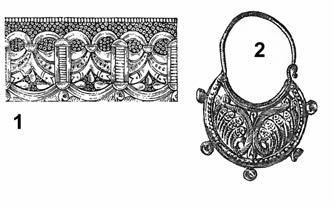 Linz Zizlau, byzantská náušnice, konec 6. 1. po - lovina 7. století. Podle J. Poulíka.
