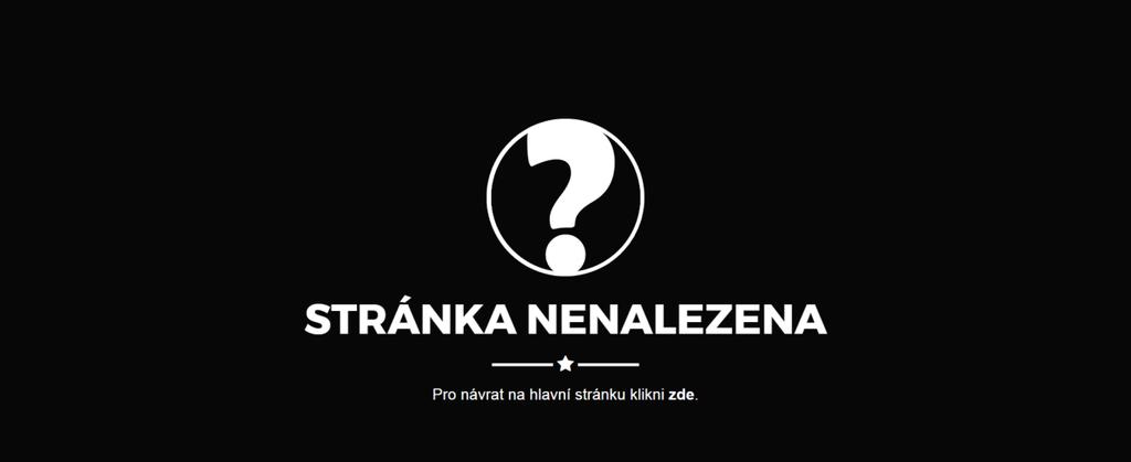 5.8 Tvorba chybové stránky Error 404 Chybová stránka s kódem 404 se uživateli zobrazí, když se dostane na stránku, která na serveru neexistuje.
