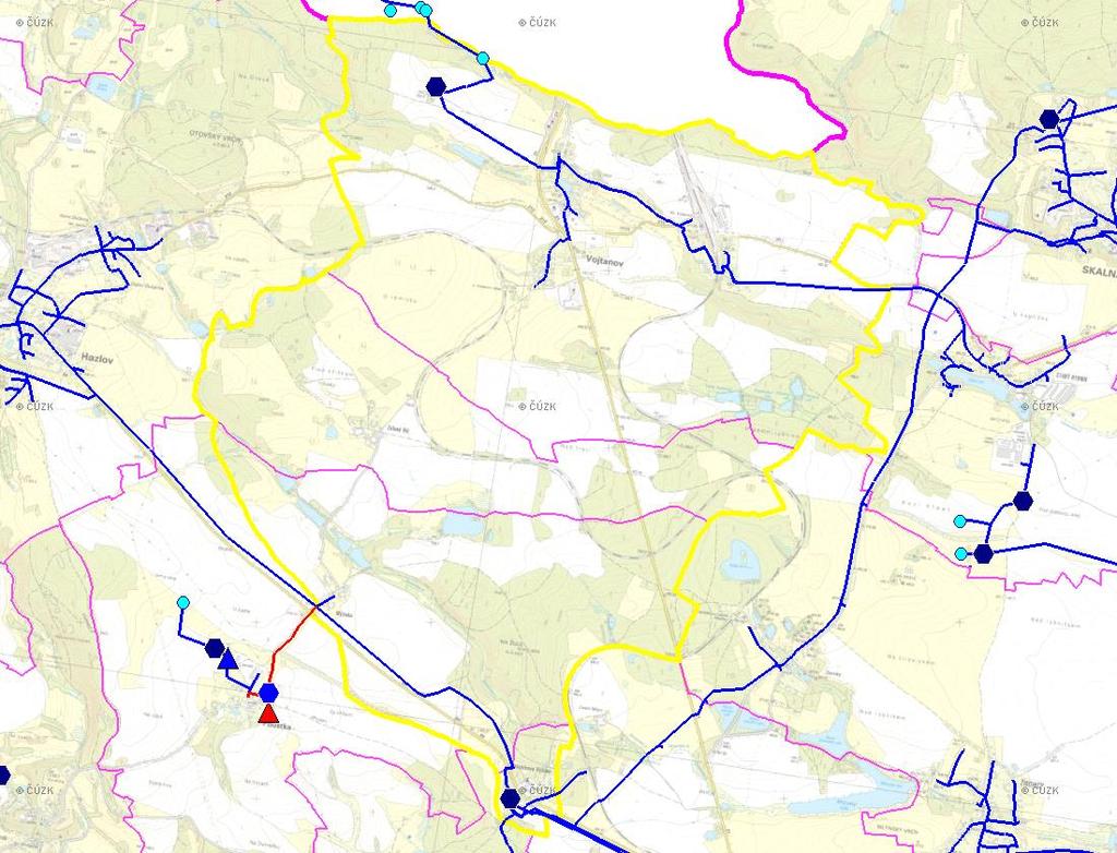 (karta obce: CZ4_26_3) D. VODOVODY D. POTŘEBA VODY Z BILANCE Rok: Základní parametry: Ozn. Jednotky 25 2 25 22 225 23 Počet všech zásobených obyvatel Nz obyvatel Voda vyrobená celkem VVR tis.